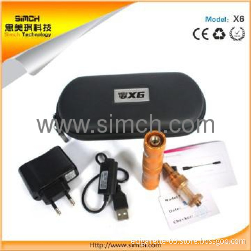 With x6 and x8 atomzier super battery X6 e cigarette